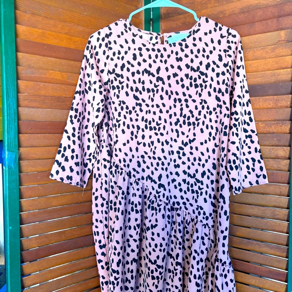 Pink and Black Animal Print Dress